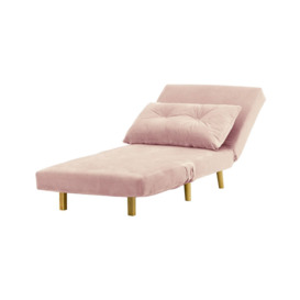 Flic Single Sofa Bed Chair - width 77 cm, lilac, Leg colour: like oak - thumbnail 3