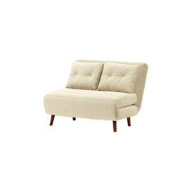 Flic Small Sofa Bed - width 103 cm, light beige, Leg colour: aveo