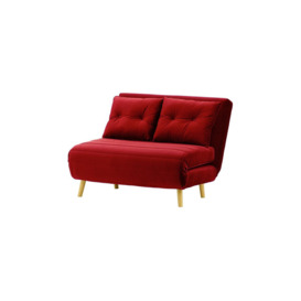 Flic Small Sofa Bed - width 103 cm, dark red, Leg colour: like oak