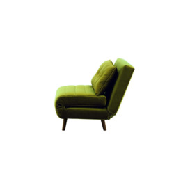 Flic Small Sofa Bed - width 103 cm, olive green, Leg colour: dark oak - thumbnail 3