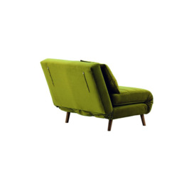 Flic Small Sofa Bed - width 103 cm, olive green, Leg colour: dark oak - thumbnail 2