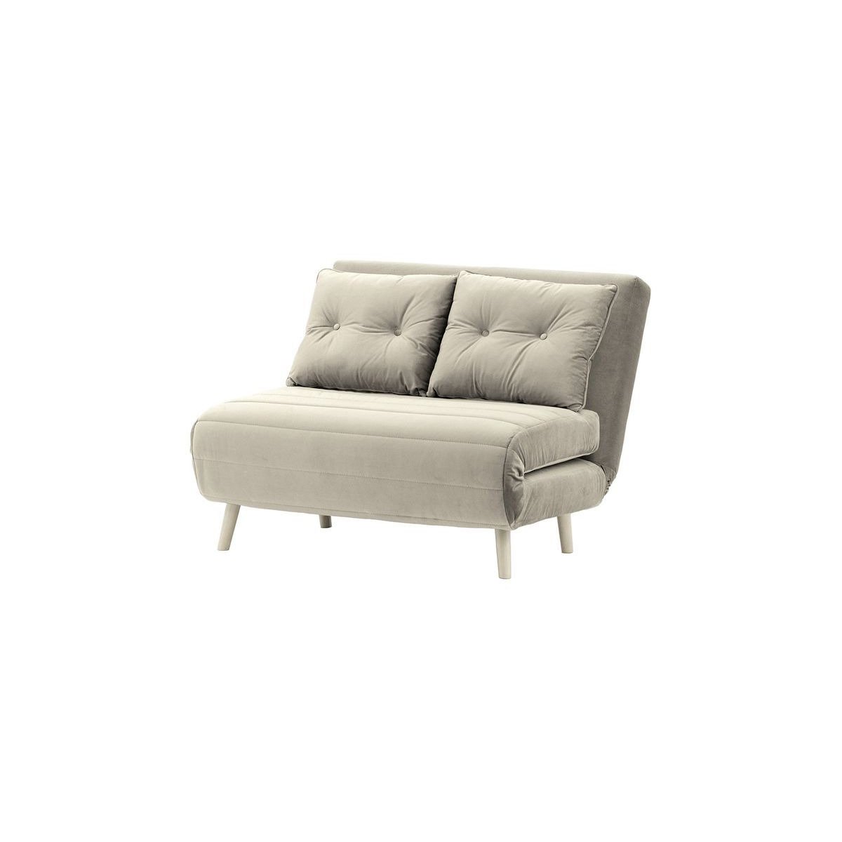 Flic Small Sofa Bed - width 103 cm, silver, Leg colour: white - image 1