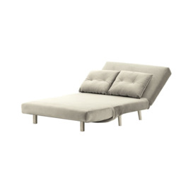 Flic Small Sofa Bed - width 103 cm, silver, Leg colour: white - thumbnail 3