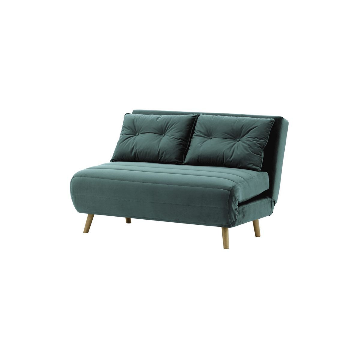 Flic Double Sofa Bed - width 120 cm, dirty blue, Leg colour: wax black - image 1