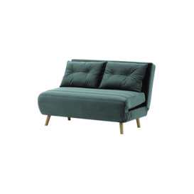 Flic Double Sofa Bed - width 120 cm, dirty blue, Leg colour: wax black - thumbnail 1