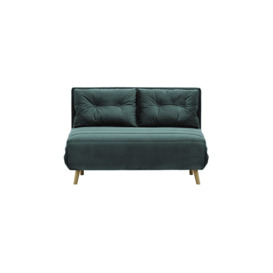 Flic Double Sofa Bed - width 120 cm, dirty blue, Leg colour: wax black - thumbnail 3