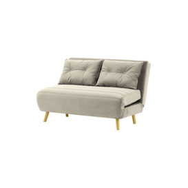 Flic Double Sofa Bed - width 120 cm, silver, Leg colour: like oak