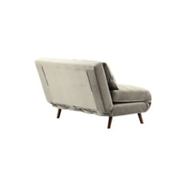 Flic Double Sofa Bed - width 120 cm, silver, Leg colour: dark oak - thumbnail 2