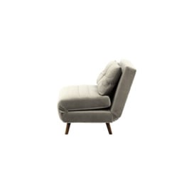 Flic Double Sofa Bed - width 120 cm, silver, Leg colour: dark oak - thumbnail 3