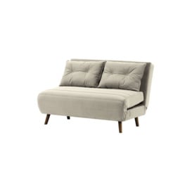 Flic Double Sofa Bed - width 120 cm, silver, Leg colour: dark oak - thumbnail 1