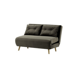 Flic Double Sofa Bed - width 120 cm, graphite, Leg colour: wax black