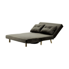 Flic Double Sofa Bed - width 120 cm, graphite, Leg colour: wax black - thumbnail 3