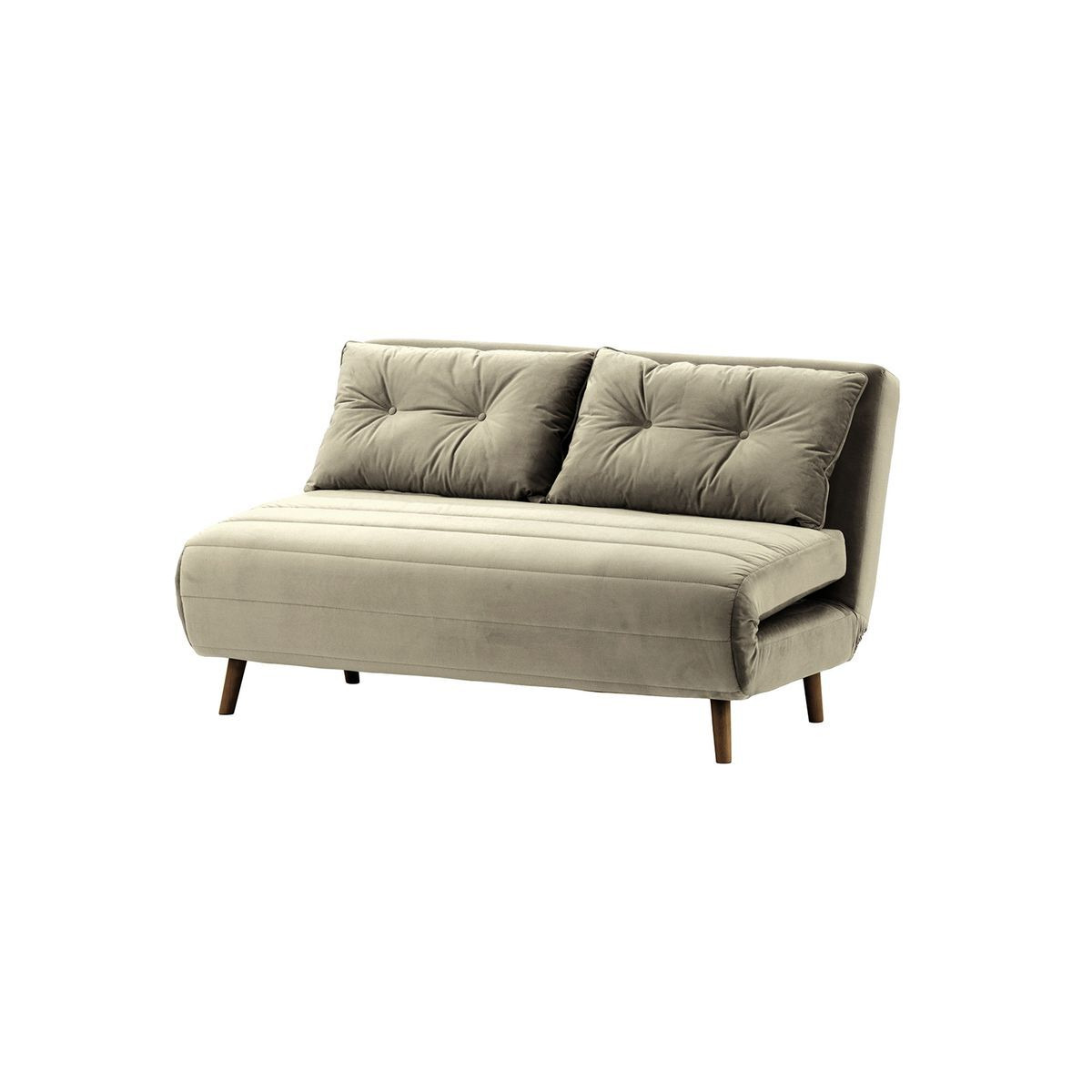 Flic Large Double Sofa Bed - width 142 cm, grey, Leg colour: dark oak - image 1