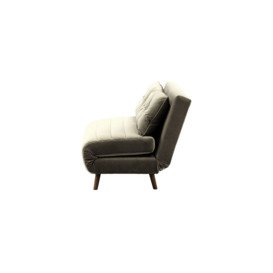 Flic Large Double Sofa Bed - width 142 cm, grey, Leg colour: dark oak - thumbnail 3