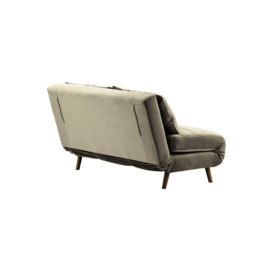 Flic Large Double Sofa Bed - width 142 cm, grey, Leg colour: dark oak - thumbnail 2