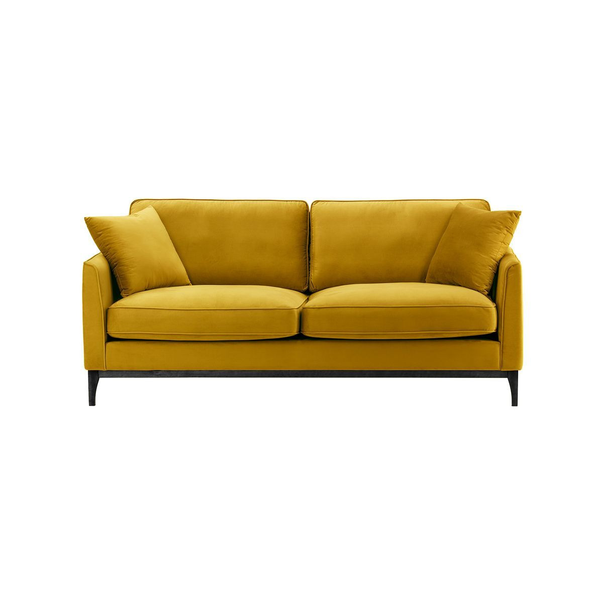 Linara 3 Seater Sofa, mustard, Leg colour: black - image 1