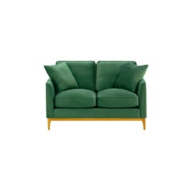 Linara 2 Seater Sofa, dark green, Leg colour: like oak - thumbnail 1