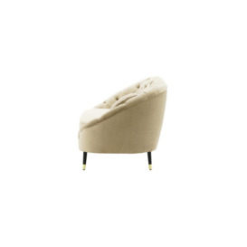 Kooper 2 Seater Sofa with quilting, light beige, Leg colour: Black + gold - thumbnail 3
