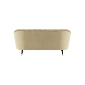 Kooper 2 Seater Sofa with quilting, light beige, Leg colour: Black + gold - thumbnail 2