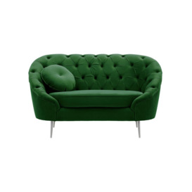 Kooper Armchair with quilting, dark green, Leg colour: chrome metal