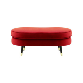 Kooper Footstool, dark red, Leg colour: Black + gold