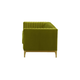 Slender Wood 3 Seater Sofa, olive green, Leg colour: like oak - thumbnail 3