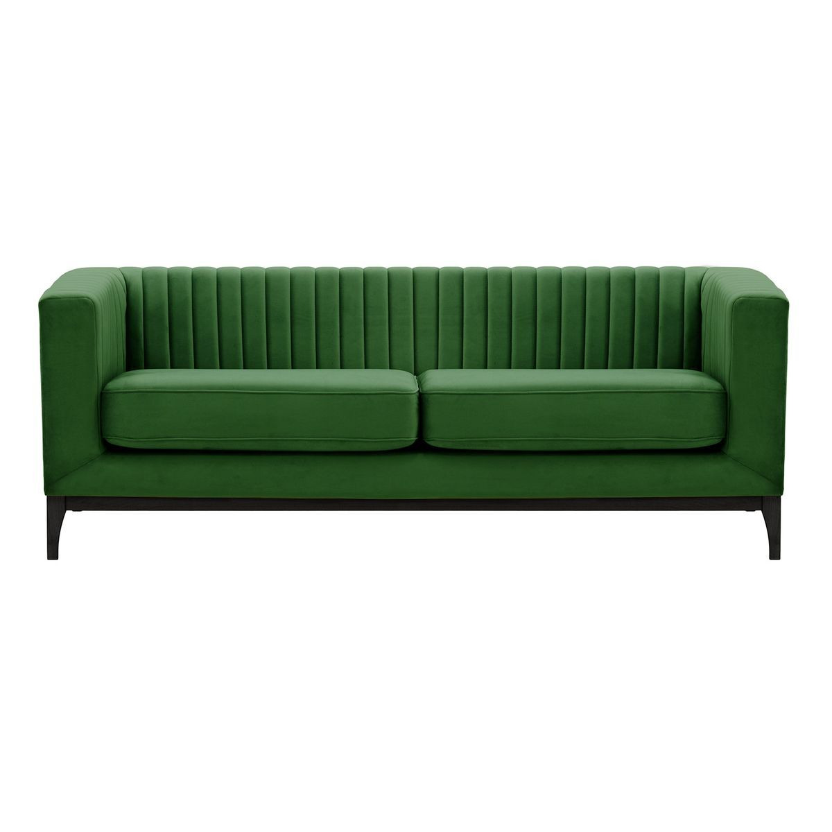 Slender Wood 3 Seater Sofa, dark green, Leg colour: black - image 1