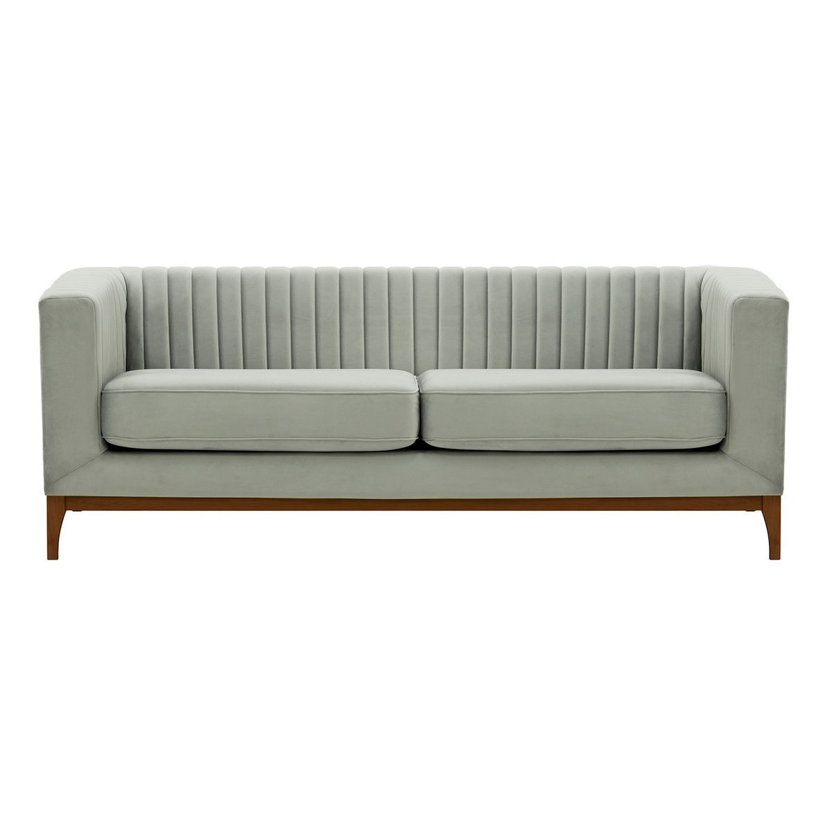 Slender Wood 3 Seater Sofa, silver, Leg colour: dark oak - image 1