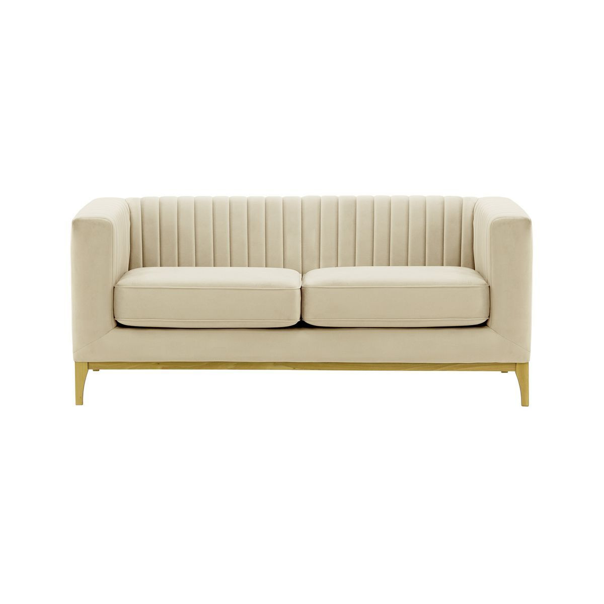 Slender Wood 2 Seater Sofa, light beige, Leg colour: like oak - image 1