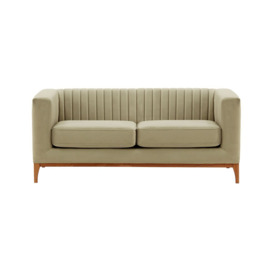 Slender Wood 2 Seater Sofa, mink, Leg colour: aveo