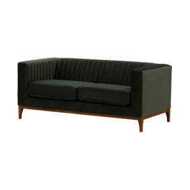 Slender Wood 2 Seater Sofa, black, Leg colour: dark oak - thumbnail 3