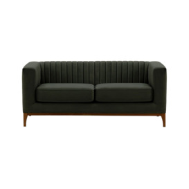 Slender Wood 2 Seater Sofa, black, Leg colour: dark oak - thumbnail 1