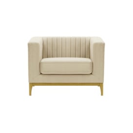 Slender Wood Armchair, light beige, Leg colour: like oak - thumbnail 1