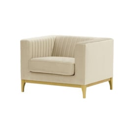 Slender Wood Armchair, light beige, Leg colour: like oak - thumbnail 3