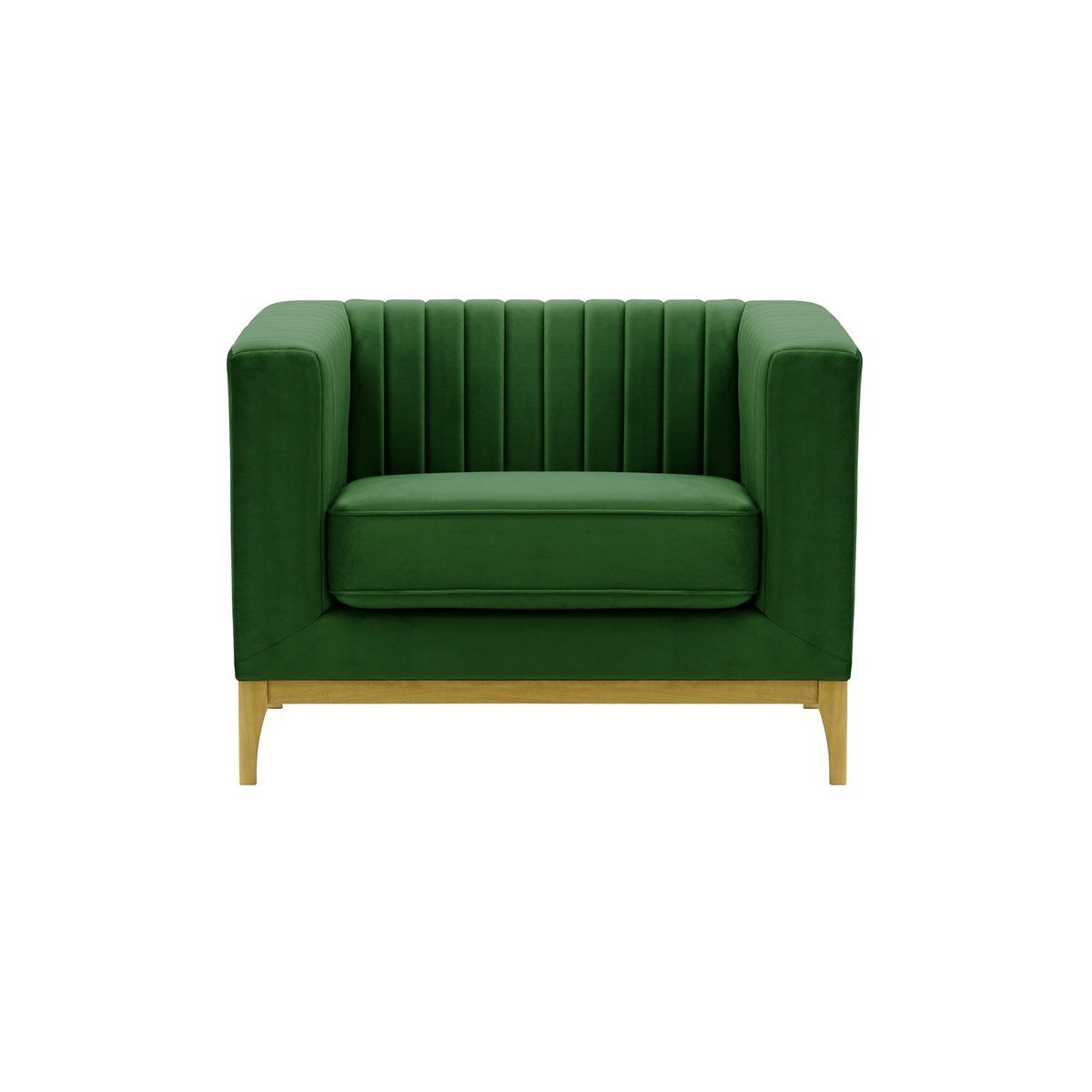 Slender Wood Armchair, dark green, Leg colour: like oak - image 1