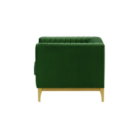 Slender Wood Armchair, dark green, Leg colour: like oak - thumbnail 3