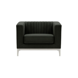 Slender Wood Armchair, black, Leg colour: white - thumbnail 1