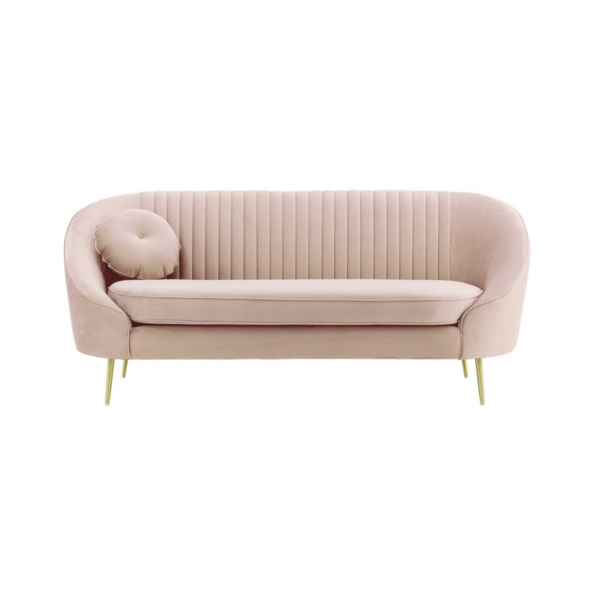Kooper 2,5 Seater Sofa with stitching, lilac, Leg colour: gold metal - image 1