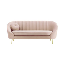 Kooper 2,5 Seater Sofa with stitching, lilac, Leg colour: gold metal