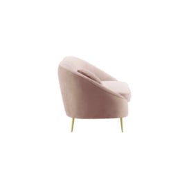 Kooper 2,5 Seater Sofa with stitching, lilac, Leg colour: gold metal - thumbnail 3