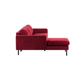 Lioni Left Hand Corner Sofa, dark red - thumbnail 3