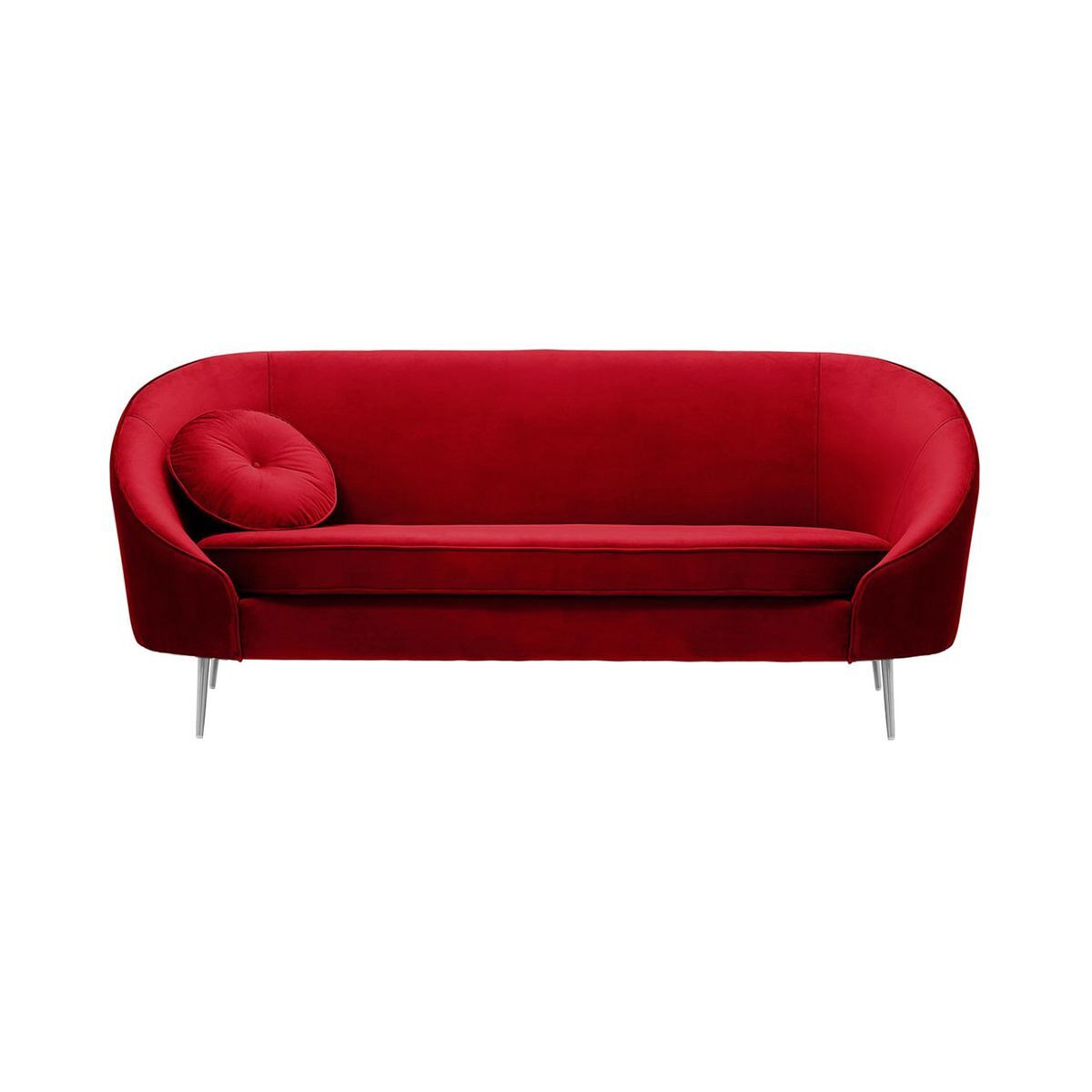 Kooper 3 Seater Sofa, dark red, Leg colour: chrome metal - image 1