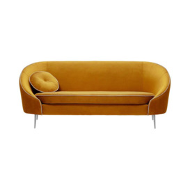 Kooper 3 Seater Sofa, mustard, Leg colour: chrome metal