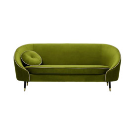 Kooper 3 Seater Sofa, olive green, Leg colour: Black + gold - thumbnail 1