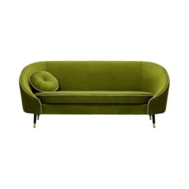 Kooper 3 Seater Sofa, olive green, Leg colour: Black + gold