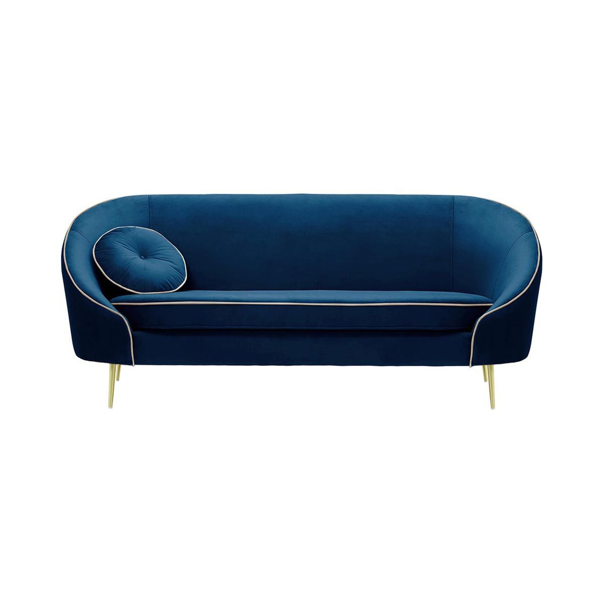 Kooper 3 Seater Sofa, blue, Leg colour: gold metal - image 1