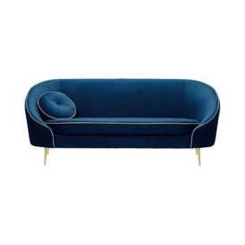 Kooper 3 Seater Sofa, blue, Leg colour: gold metal