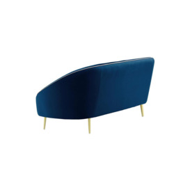 Kooper 3 Seater Sofa, blue, Leg colour: gold metal - thumbnail 2