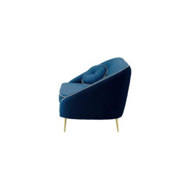 Kooper 3 Seater Sofa, blue, Leg colour: gold metal - thumbnail 3