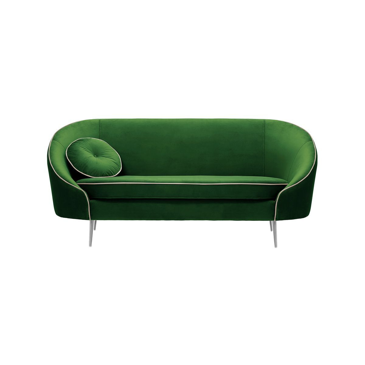 Kooper 2,5 Seater Sofa, dark green, Leg colour: chrome metal - image 1